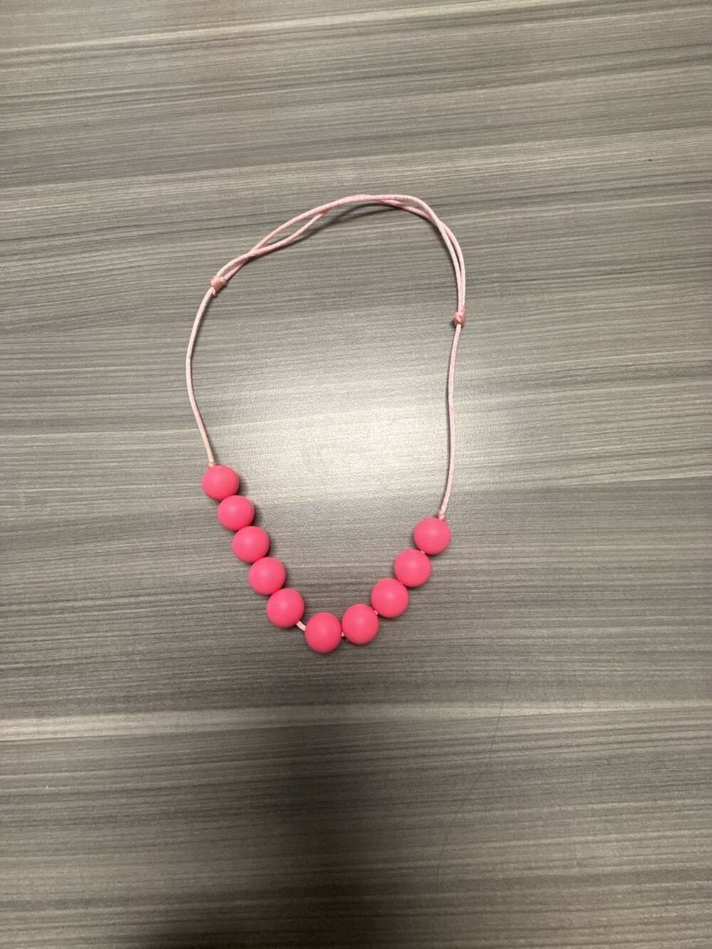 Silicone Bead Necklace in Bubble Gum Pink